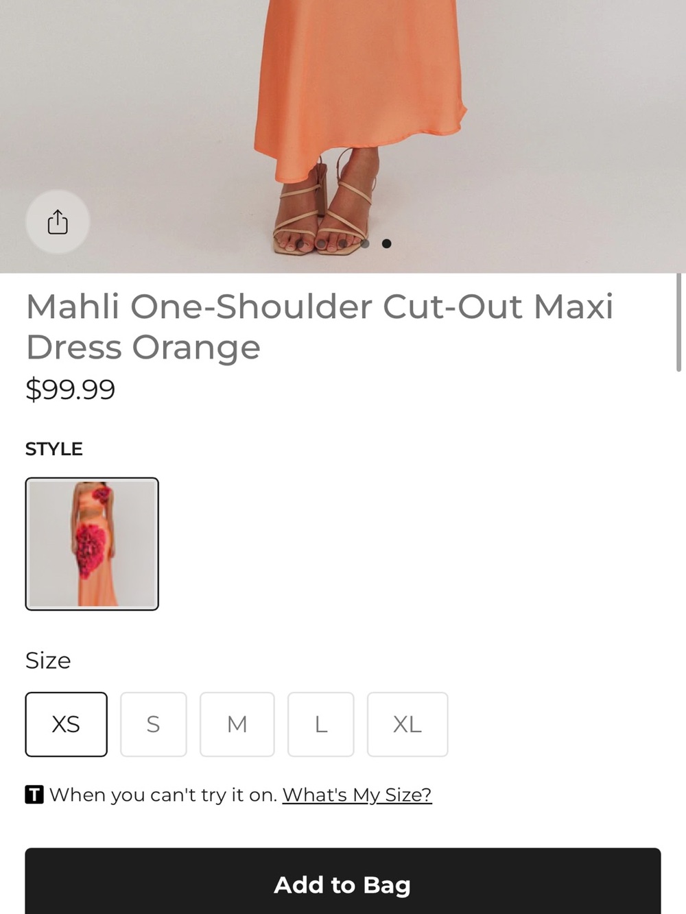 Selfie Leslie Mahli One-Shoulder Orange Maxi Dress with Pink Floral Print - Picture 4 of 5